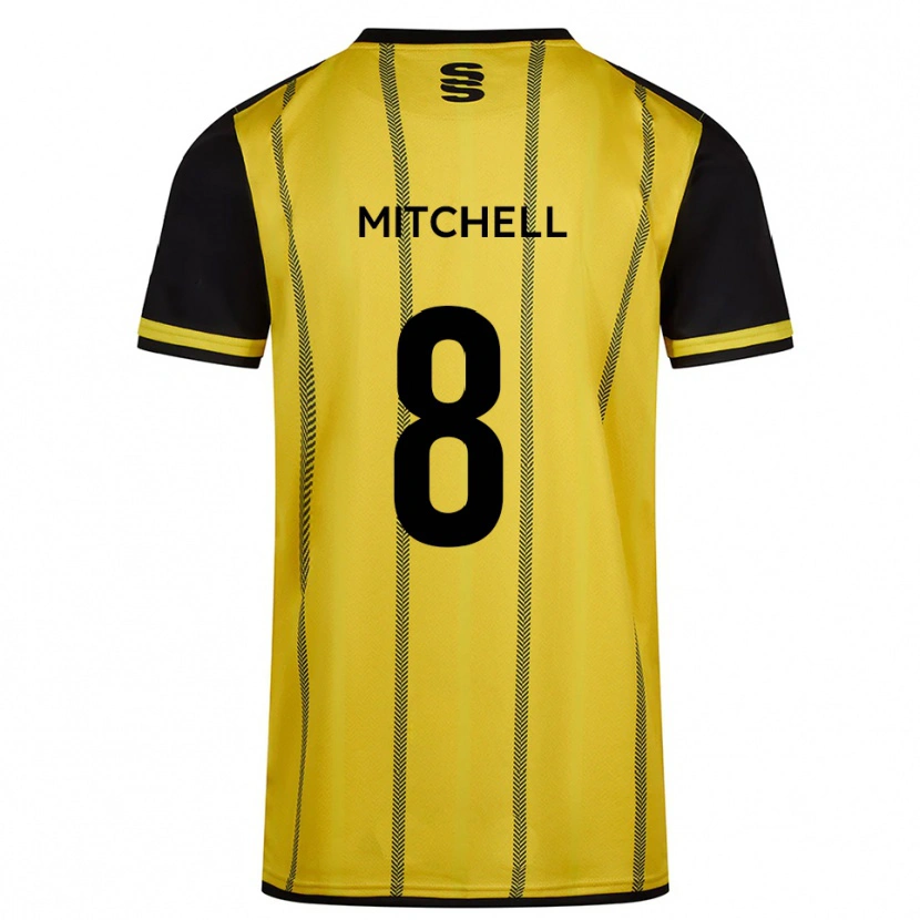 Danxen Women Ethan Mitchell #8 Yellow Black Away Jersey 2025/26 T-Shirt