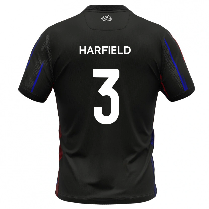 Danxen Women Ollie Harfield #3 Black Red Away Jersey 2025/26 T-Shirt