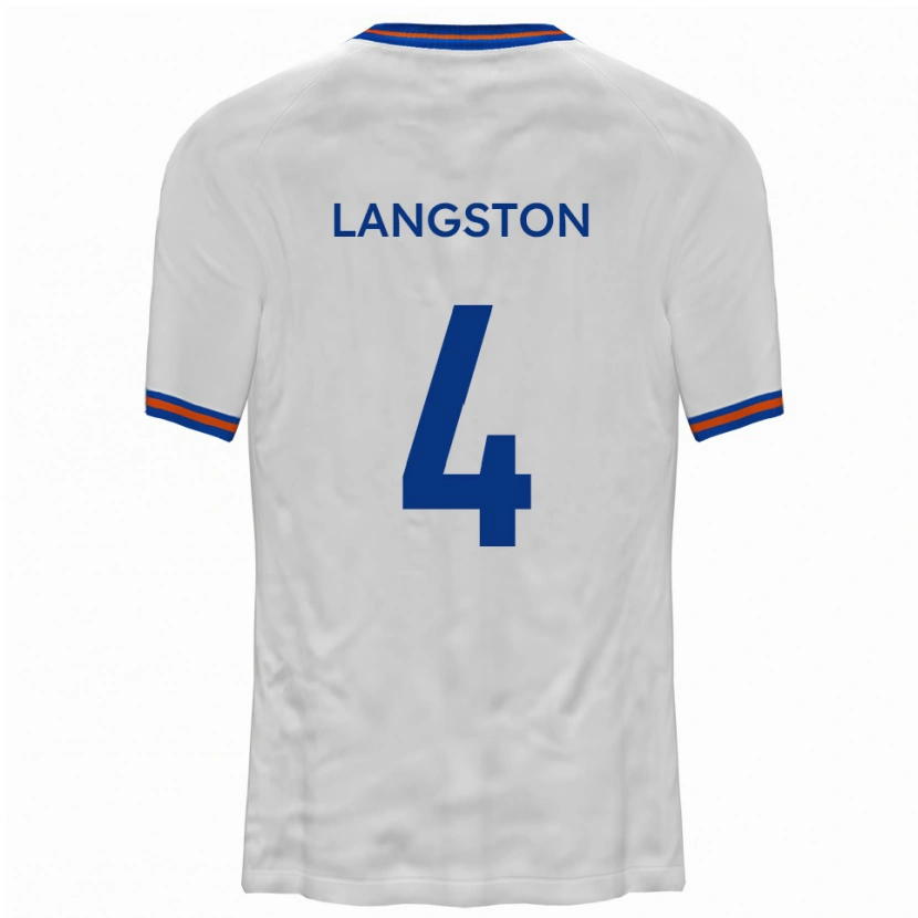 Danxen Women George Langston #4 White Blue Away Jersey 2025/26 T-Shirt