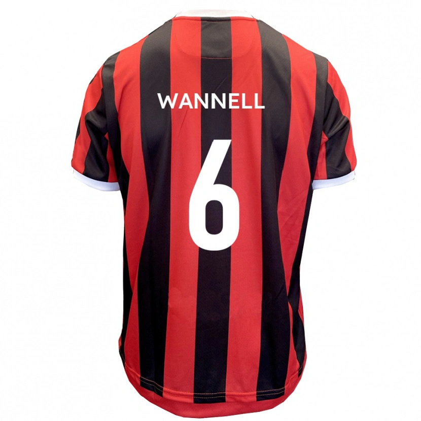 Danxen Women Jake Wannell #6 Red Black Away Jersey 2025/26 T-Shirt