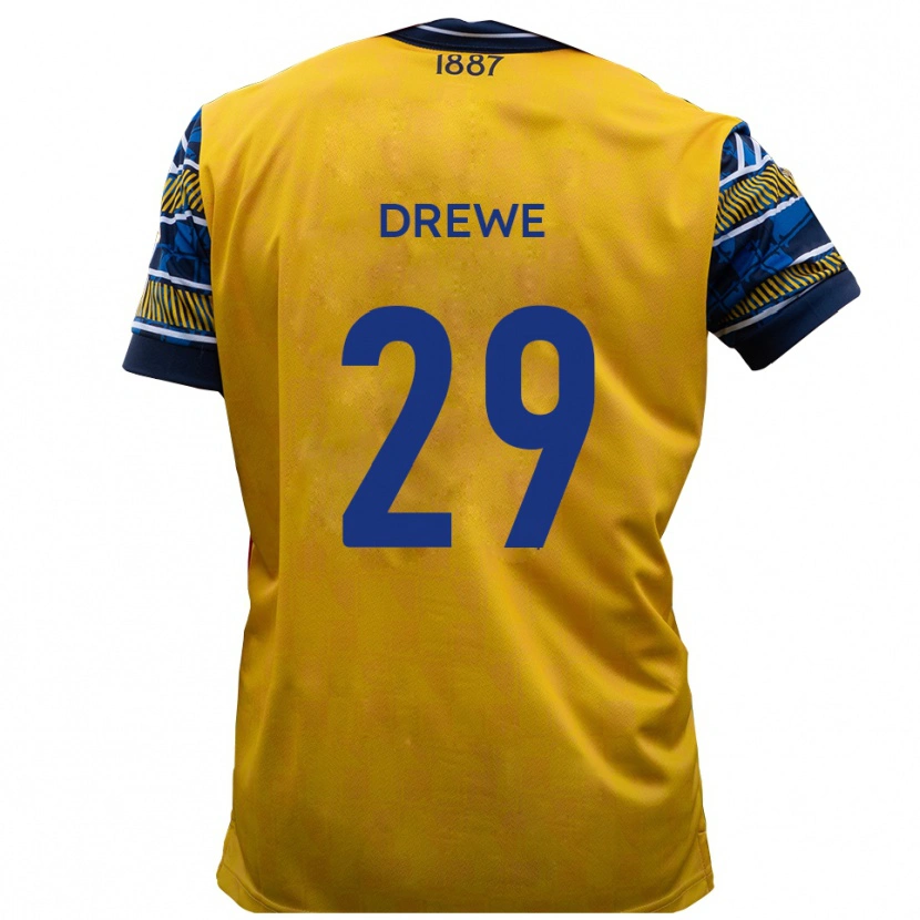 Danxen Women Aaron Drewe #29 Yellow Black Away Jersey 2025/26 T-Shirt