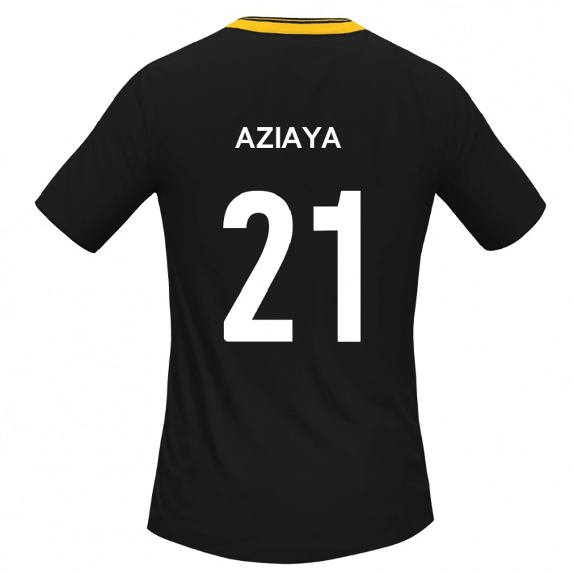 Danxen Women David Aziaya #21 Black Yellow Away Jersey 2025/26 T-Shirt