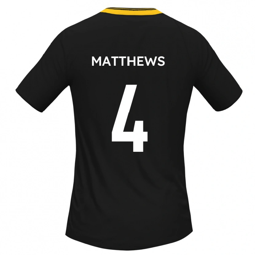 Danxen Women Anton Matthews #4 Black Yellow Away Jersey 2025/26 T-Shirt