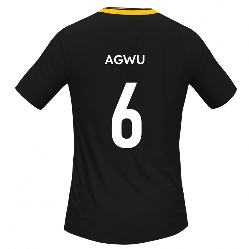 Danxen Women Michael Agwu #6 Black Yellow Away Jersey 2025/26 T-Shirt