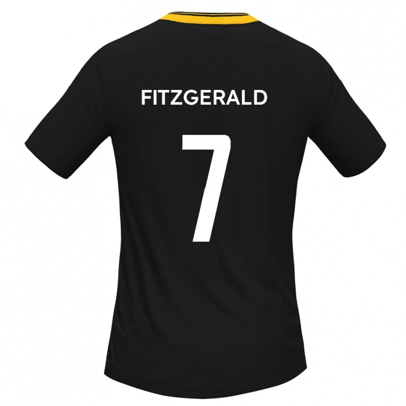 Danxen Women Johnny Fitzgerald #7 Black Yellow Away Jersey 2025/26 T-Shirt