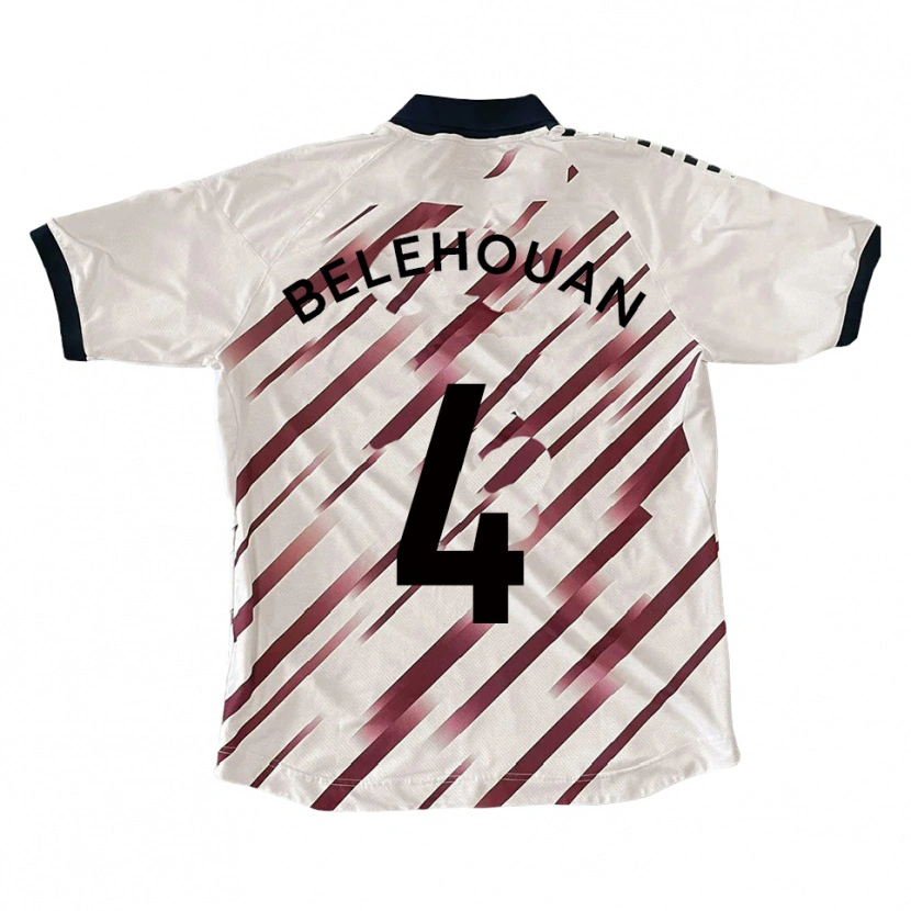 Danxen Women Jean Belehouan #4 White Red Away Jersey 2025/26 T-Shirt