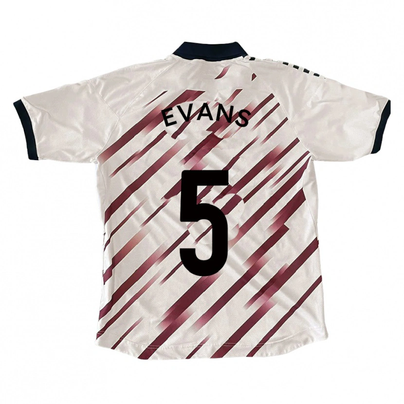 Danxen Women Will Evans #5 White Red Away Jersey 2025/26 T-Shirt
