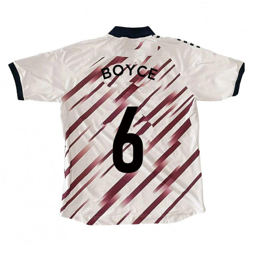 Danxen Women Andrew Boyce #6 White Red Away Jersey 2025/26 T-Shirt
