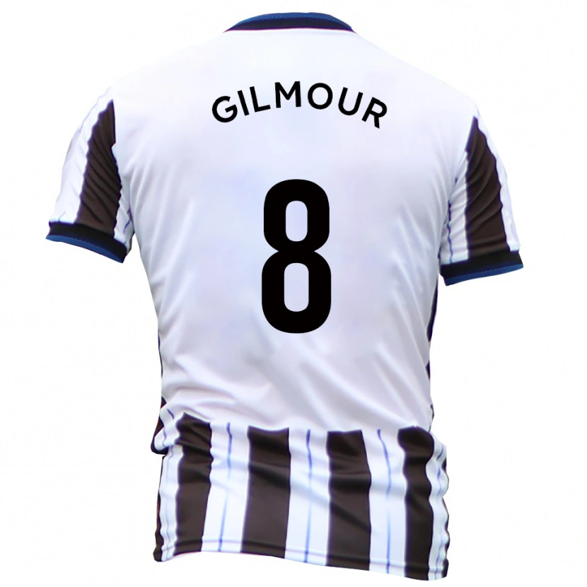 Danxen Women Harvey Gilmour #8 White Black Away Jersey 2025/26 T-Shirt