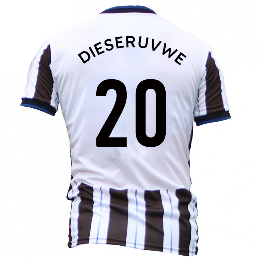 Danxen Women Emmanuel Dieseruvwe #20 White Black Away Jersey 2025/26 T-Shirt