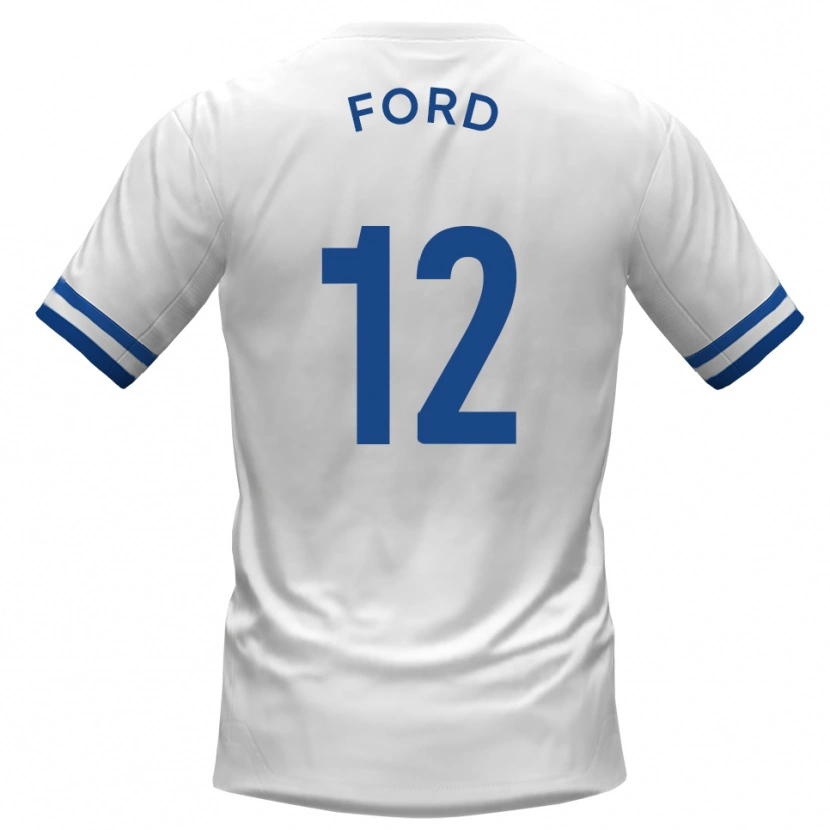 Danxen Women Nathaniel Ford #12 White Blue Away Jersey 2025/26 T-Shirt