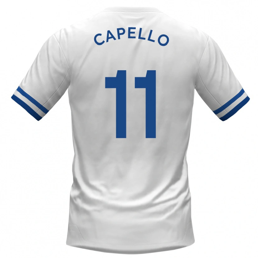 Danxen Women Angelo Capello #11 White Blue Away Jersey 2025/26 T-Shirt