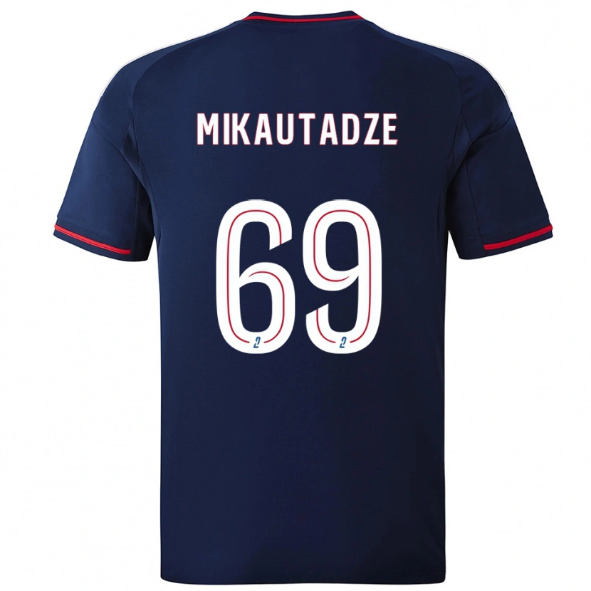 Danxen Women Georges Mikautadze #69 Navy Red Away Jersey 2025/26 T-Shirt