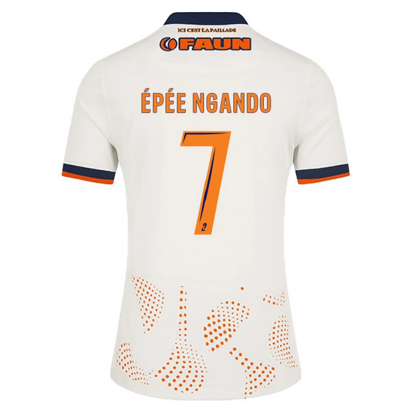Danxen Women Pierre Épée Ngando #7 White Orange Away Jersey 2025/26 T-Shirt