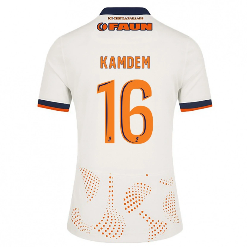 Danxen Women Kevin Kamdem #16 White Orange Away Jersey 2025/26 T-Shirt
