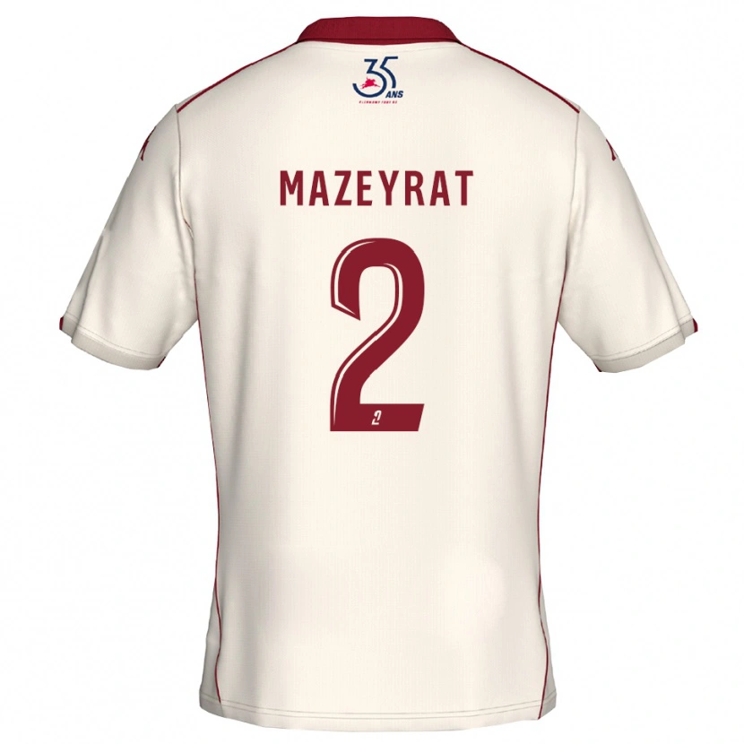 Danxen Women Gabin Mazeyrat #2 White Burgundy Away Jersey 2025/26 T-Shirt