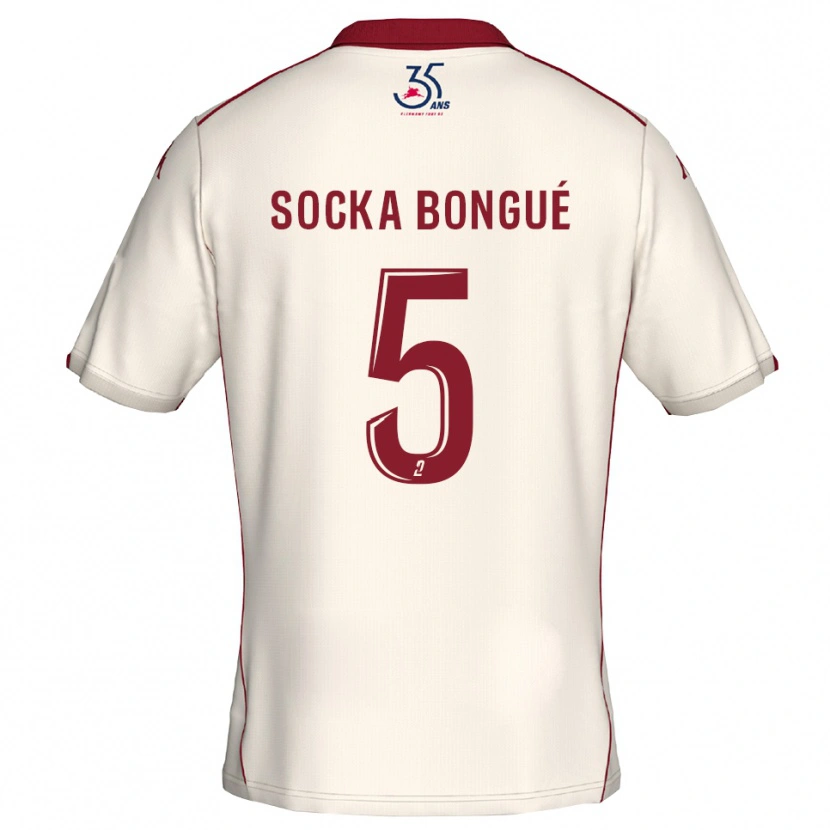 Danxen Women Loïc Socka Bongué #5 White Burgundy Away Jersey 2025/26 T-Shirt