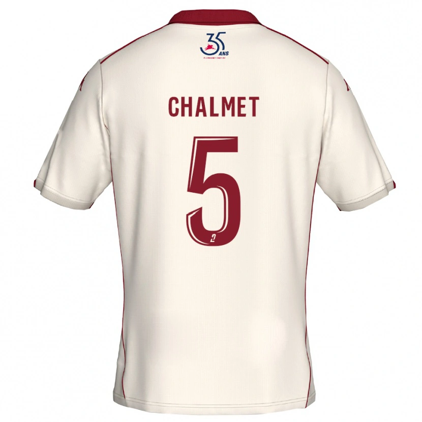 Danxen Women Mélanie Chalmet #5 White Burgundy Away Jersey 2025/26 T-Shirt