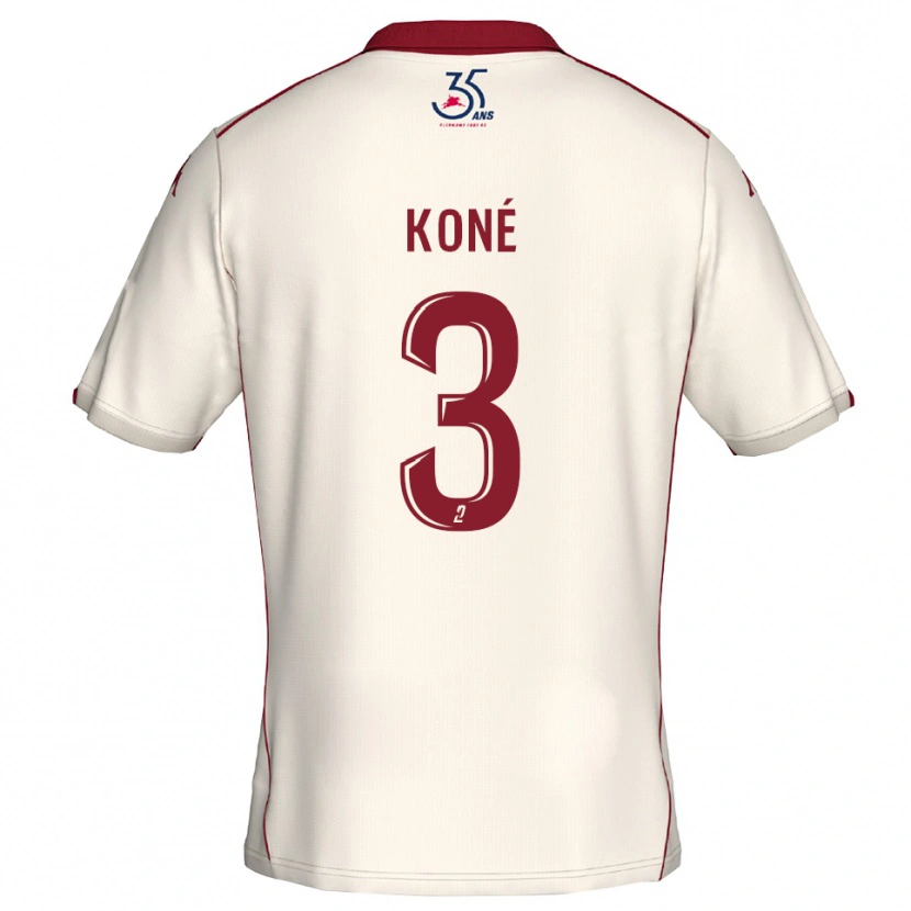 Danxen Women Lény Koné #3 White Burgundy Away Jersey 2025/26 T-Shirt