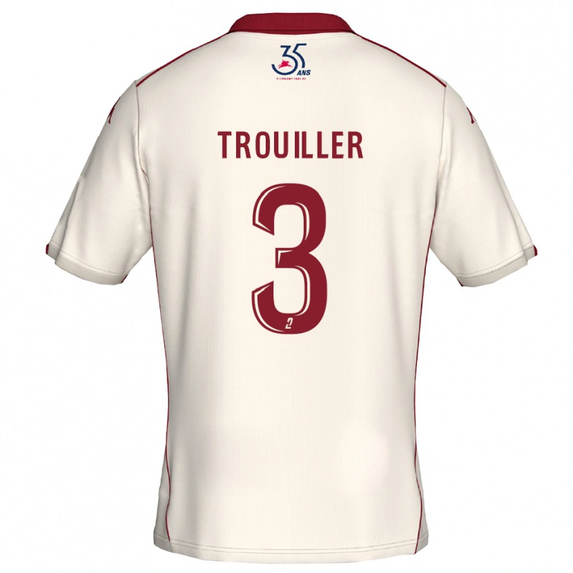 Danxen Women Fantine Trouiller #3 White Burgundy Away Jersey 2025/26 T-Shirt