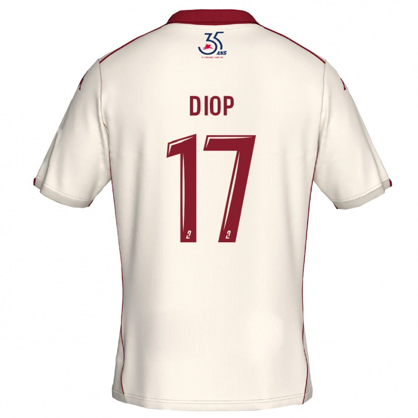 Danxen Women Ousmane Diop #17 White Burgundy Away Jersey 2025/26 T-Shirt