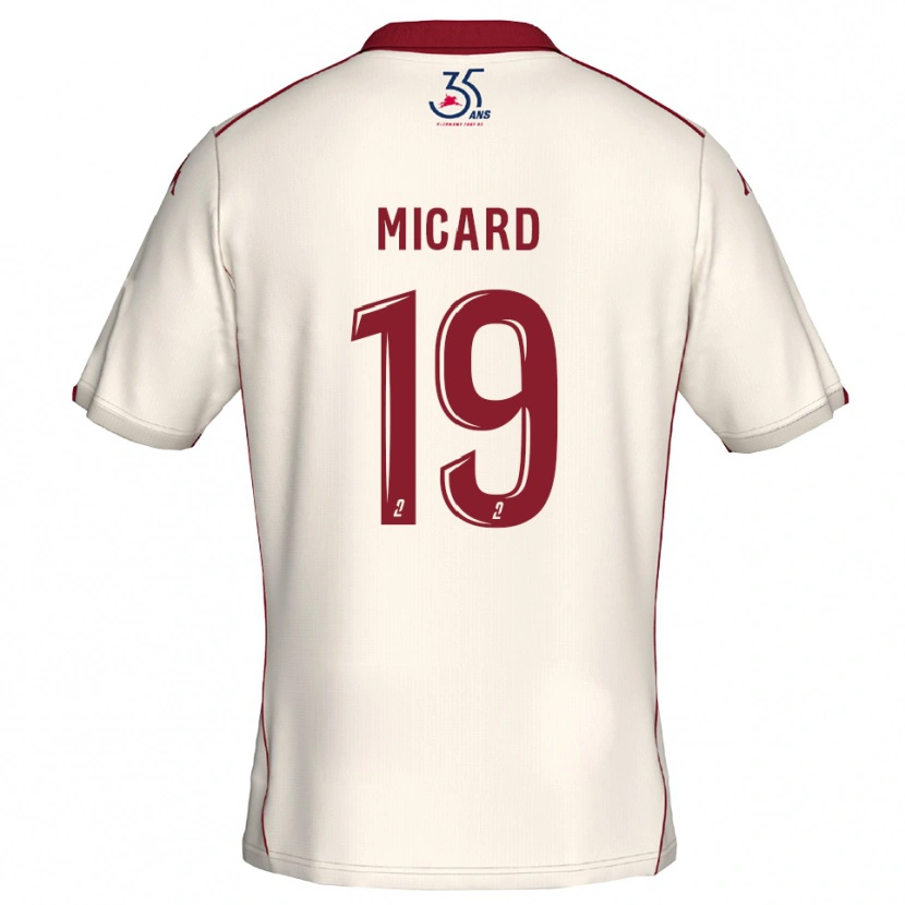 Danxen Women Julie Micard #19 White Burgundy Away Jersey 2025/26 T-Shirt