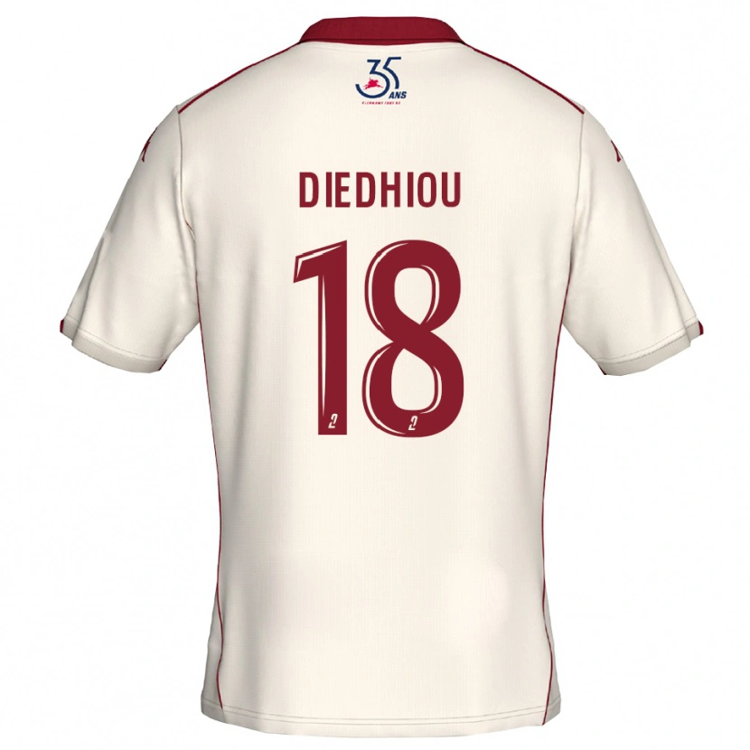 Danxen Women Famara Diédhiou #18 White Burgundy Away Jersey 2025/26 T-Shirt