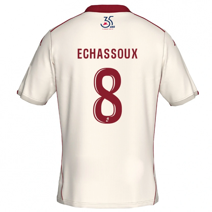 Danxen Women Augustin Echassoux #8 White Burgundy Away Jersey 2025/26 T-Shirt
