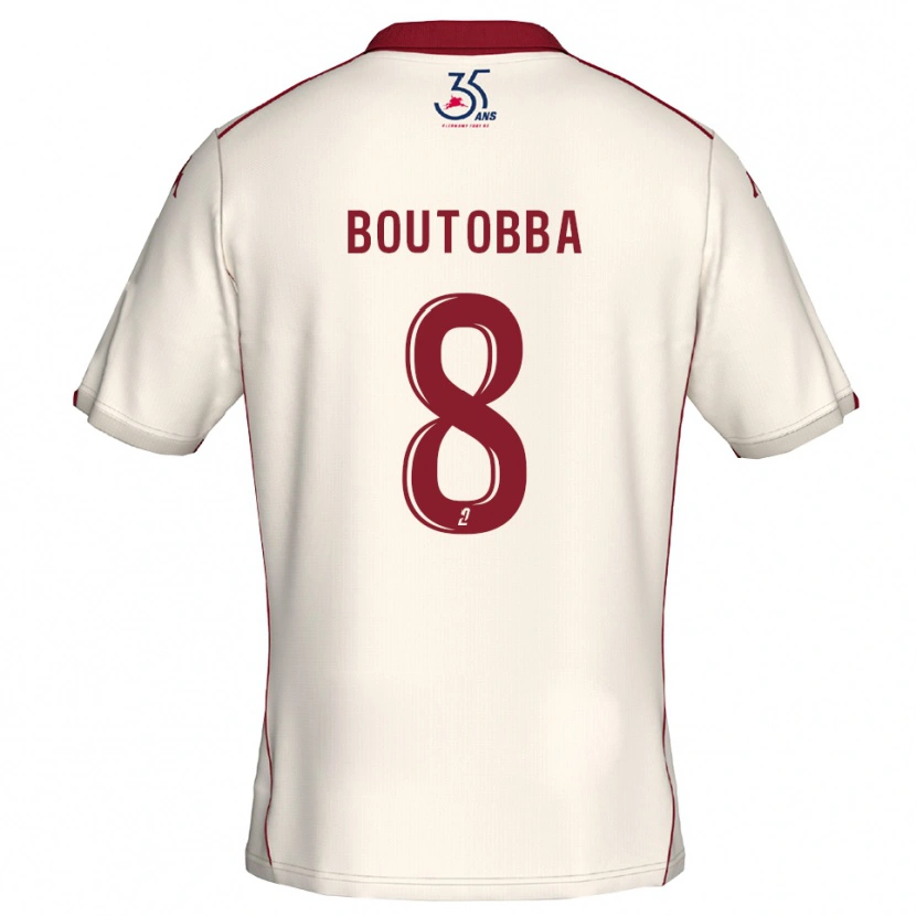 Danxen Women Bilal Boutobba #8 White Burgundy Away Jersey 2025/26 T-Shirt
