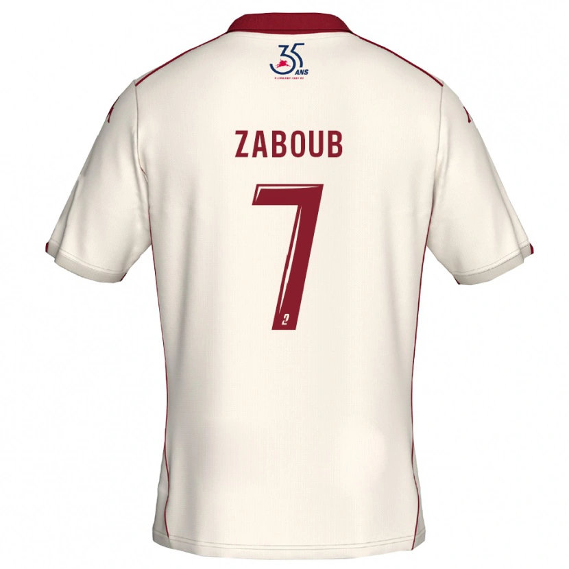 Danxen Women Ilyane Zaboub #7 White Burgundy Away Jersey 2025/26 T-Shirt