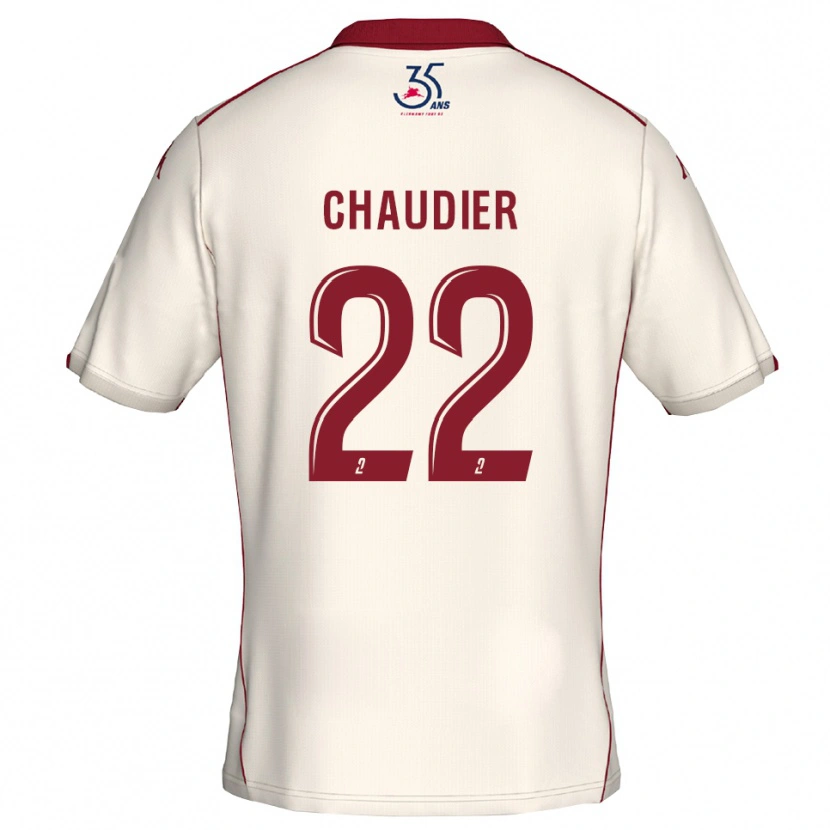 Danxen Women Ophélie Chaudier #22 White Burgundy Away Jersey 2025/26 T-Shirt