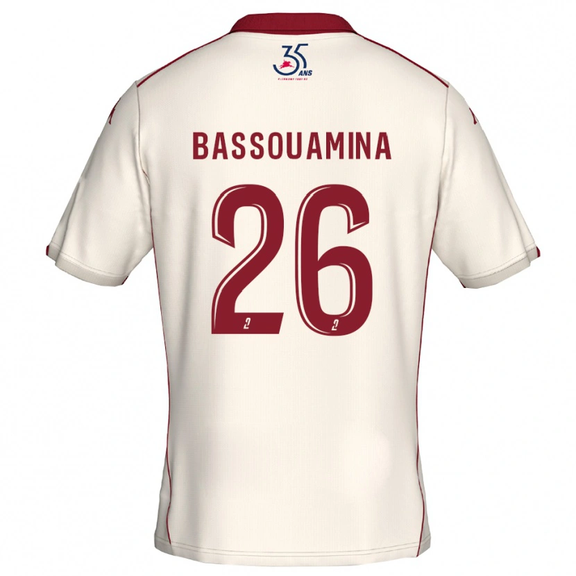 Danxen Women Mons Bassouamina #26 White Burgundy Away Jersey 2025/26 T-Shirt