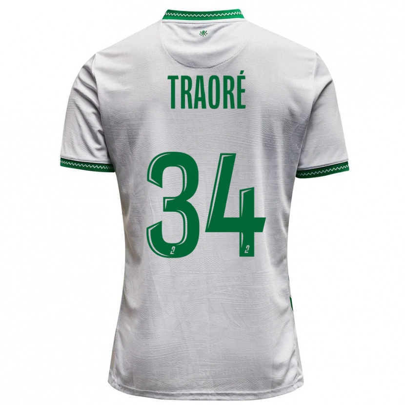 Danxen Women Lassana Traoré #34 White Green Away Jersey 2025/26 T-Shirt
