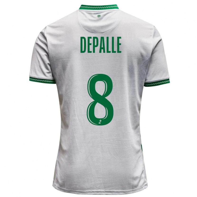 Danxen Women Valentin Depalle #8 White Green Away Jersey 2025/26 T-Shirt