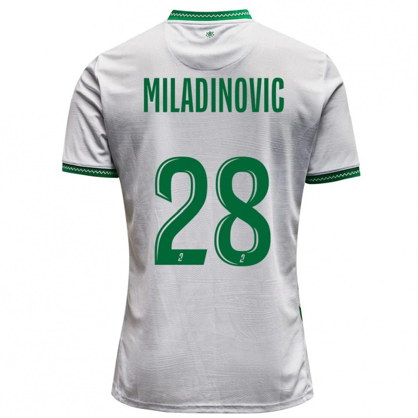 Danxen Women Igor Miladinovic #28 White Green Away Jersey 2025/26 T-Shirt