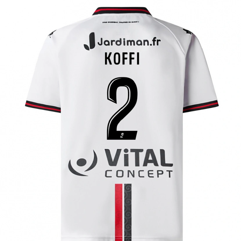 Danxen Women Erwin Koffi #2 White Red Away Jersey 2025/26 T-Shirt