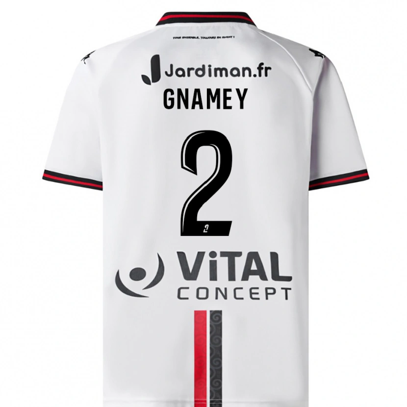 Danxen Women Servais Gnamey #2 White Red Away Jersey 2025/26 T-Shirt