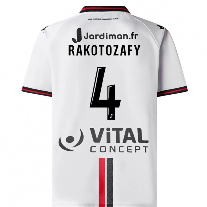 Danxen Women Lucas Rakotozafy #4 White Red Away Jersey 2025/26 T-Shirt