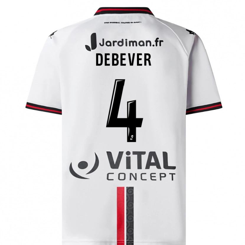 Danxen Women Julie Debever #4 White Red Away Jersey 2025/26 T-Shirt