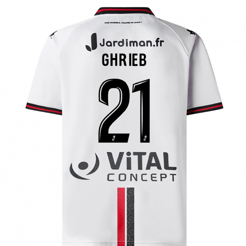 Danxen Women Rayan Ghrieb #21 White Red Away Jersey 2025/26 T-Shirt