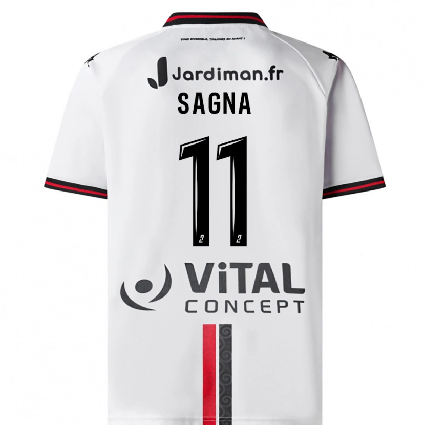 Danxen Women Amadou Sagna #11 White Red Away Jersey 2025/26 T-Shirt