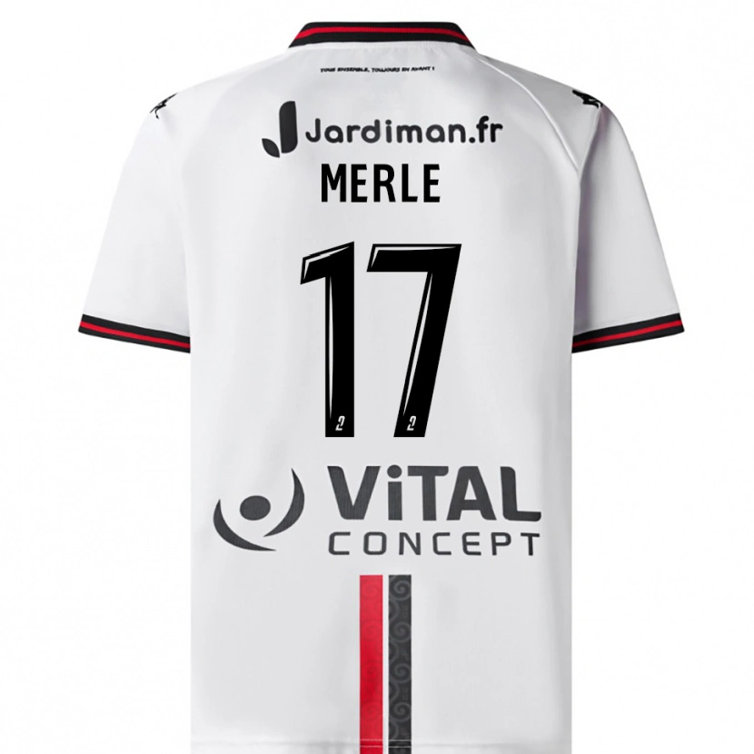 Danxen Women Juliette Merle #17 White Red Away Jersey 2025/26 T-Shirt