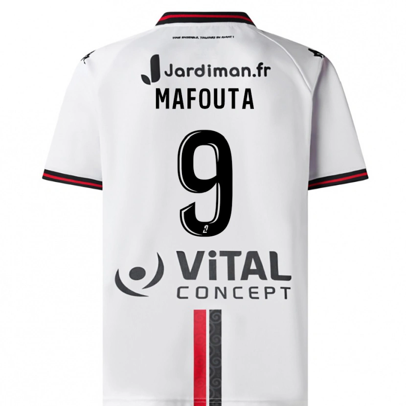 Danxen Women Louis Mafouta #9 White Red Away Jersey 2025/26 T-Shirt
