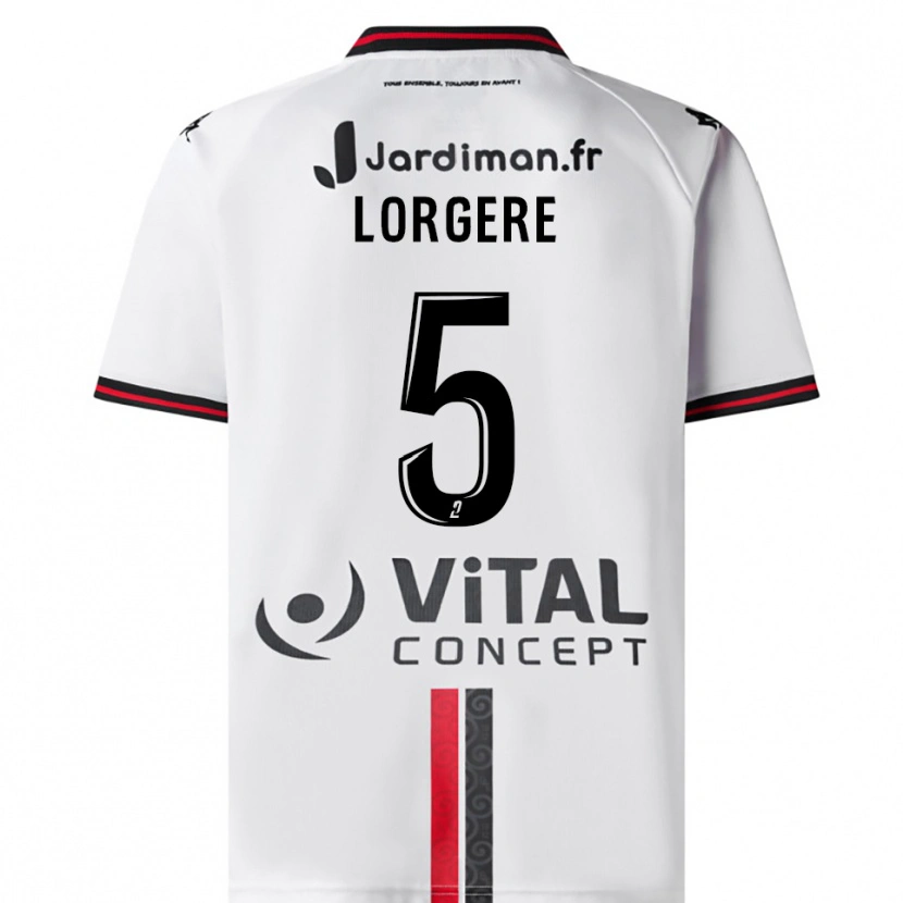 Danxen Women Charlotte Lorgere #5 White Red Away Jersey 2025/26 T-Shirt