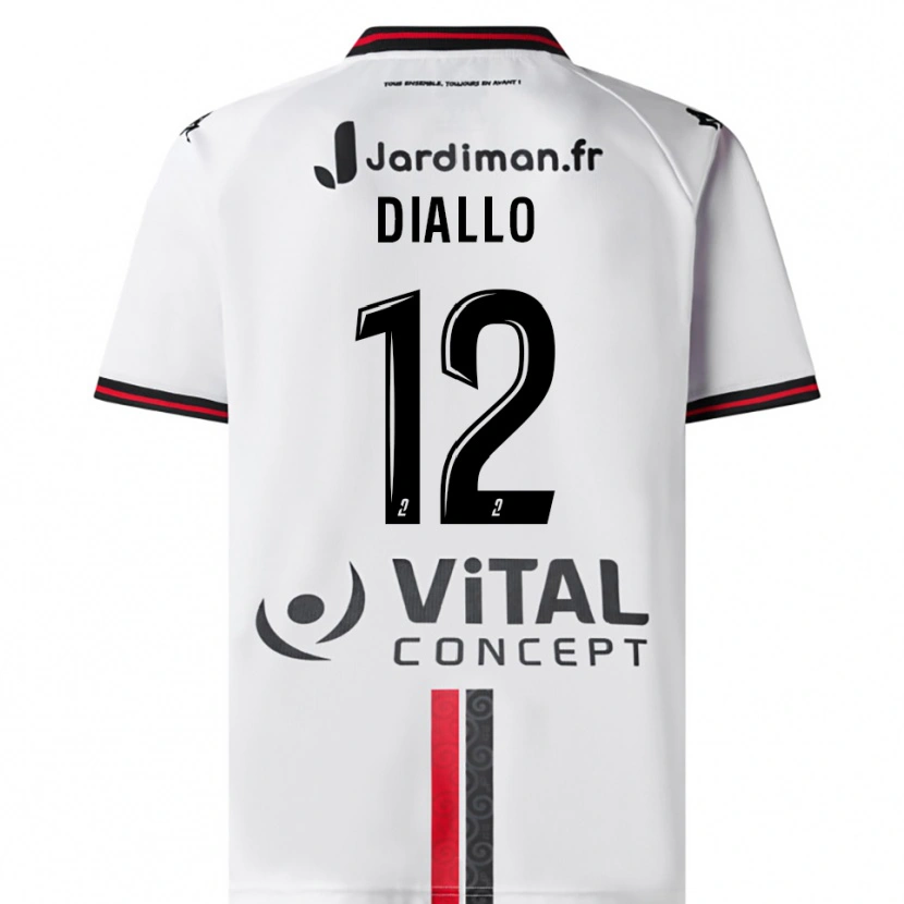 Danxen Women Youssouf Diallo #12 White Red Away Jersey 2025/26 T-Shirt
