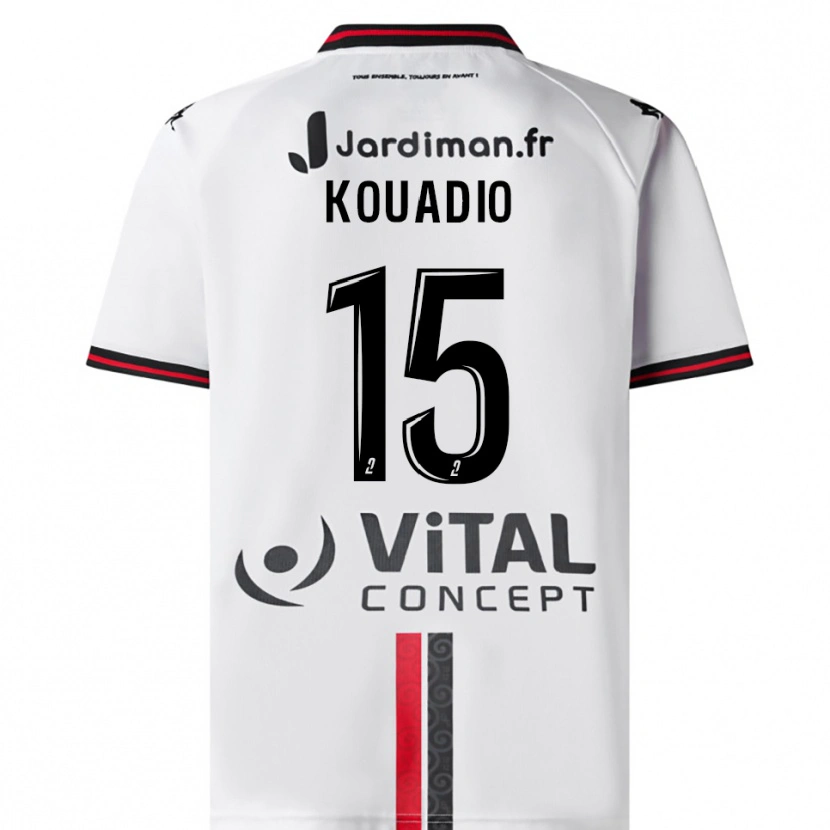 Danxen Women Kyan Kouadio #15 White Red Away Jersey 2025/26 T-Shirt