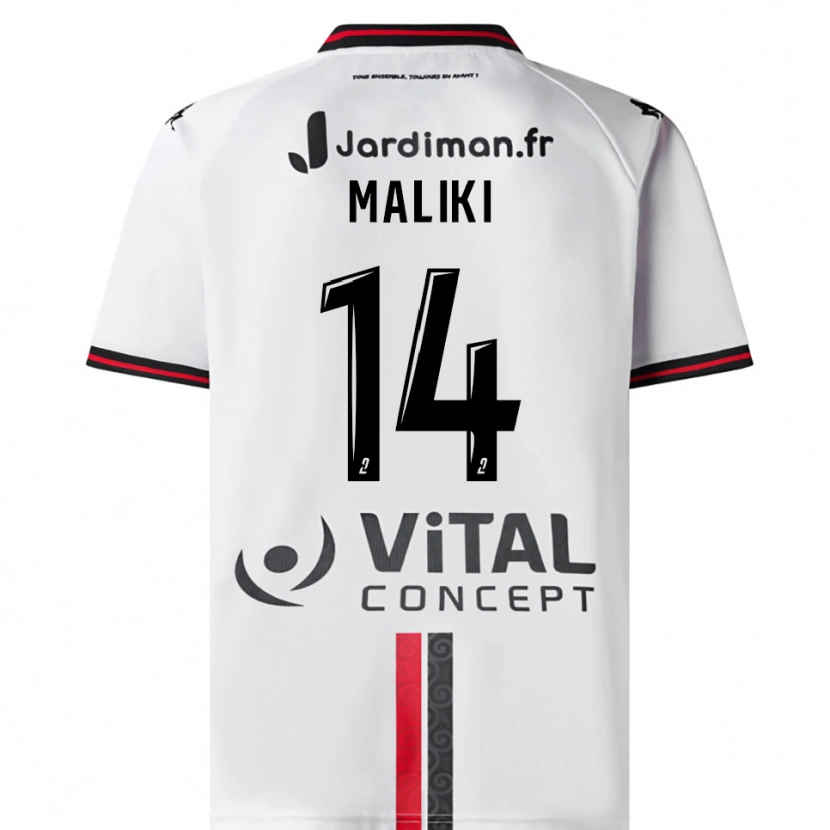 Danxen Women Abdou Maliki #14 White Red Away Jersey 2025/26 T-Shirt