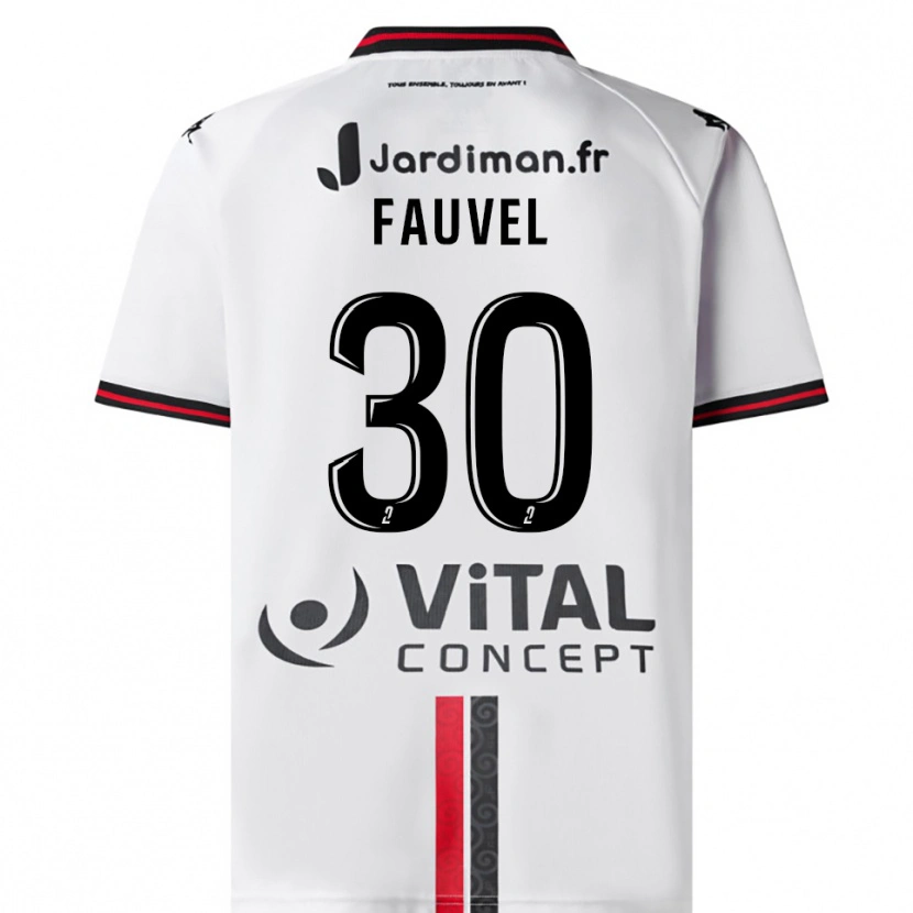 Danxen Women Agathe Fauvel #30 White Red Away Jersey 2025/26 T-Shirt