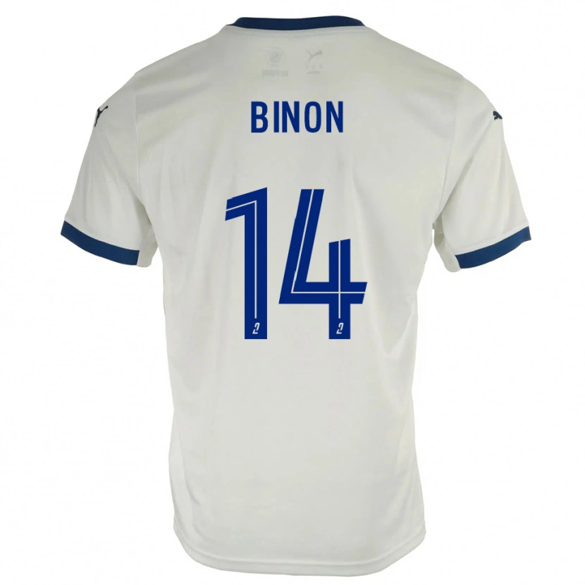 Danxen Women Théo Binon #14 White Blue Away Jersey 2025/26 T-Shirt