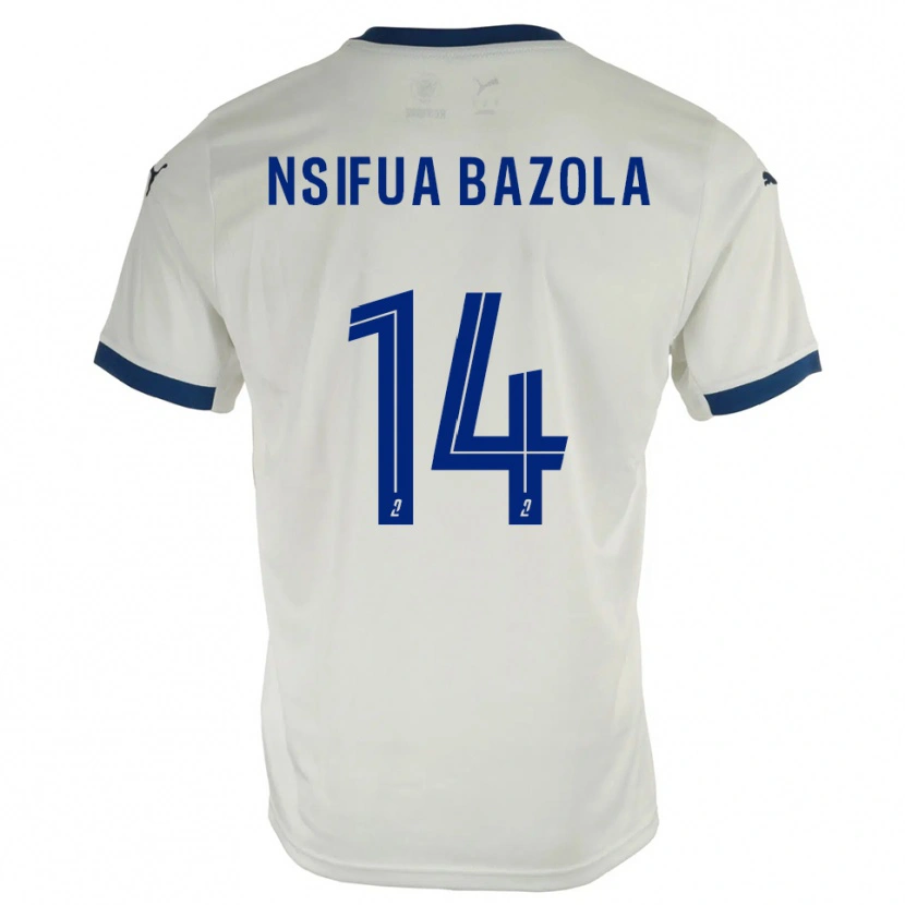 Danxen Women Preston Nsifua Bazola #14 White Blue Away Jersey 2025/26 T-Shirt